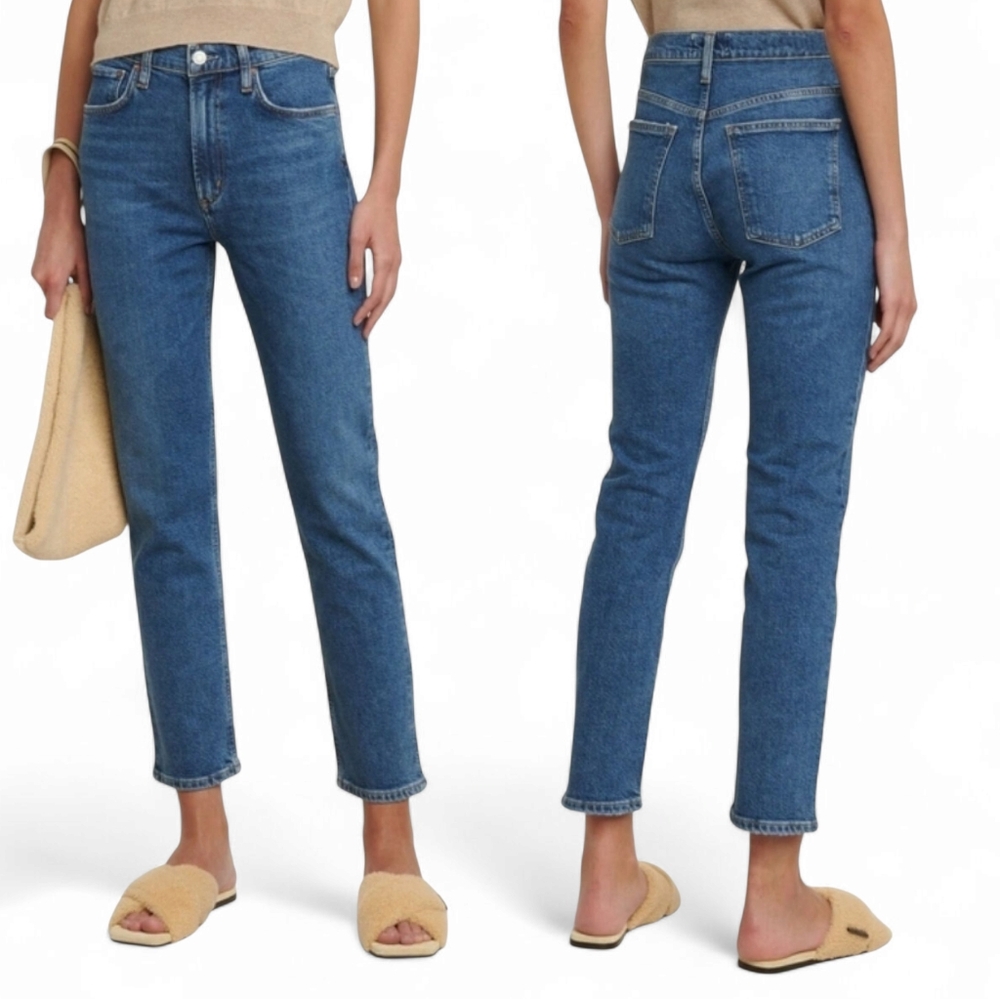 Agolde Blue Straight Leg Jeans